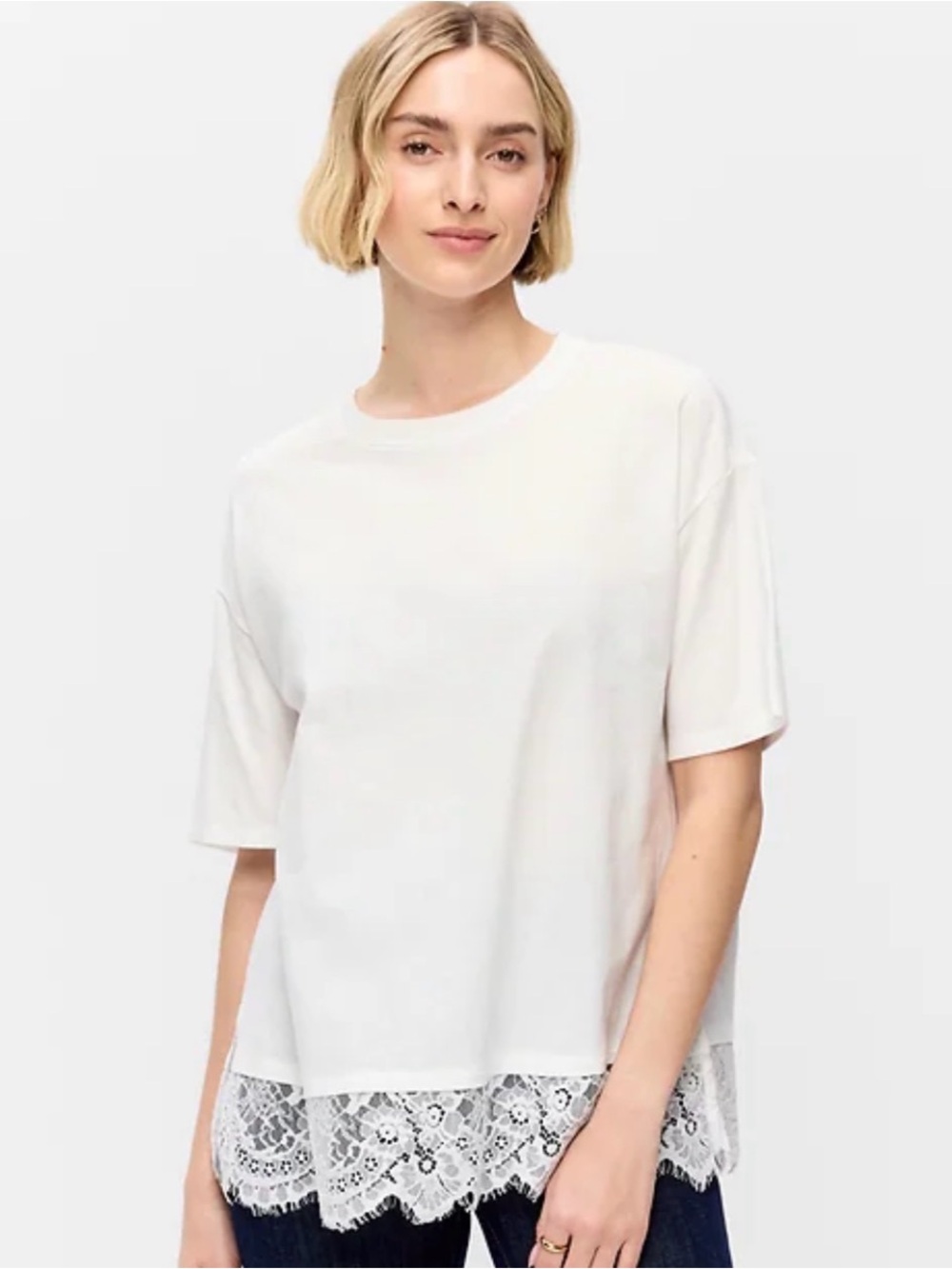 NWT Old Navy Oversized Lace Hem T-Shirt